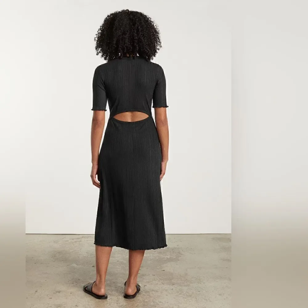 Everlane Rib Black Dress XS Whimsigoth Dark Feminine Witchy Romantic Boho
